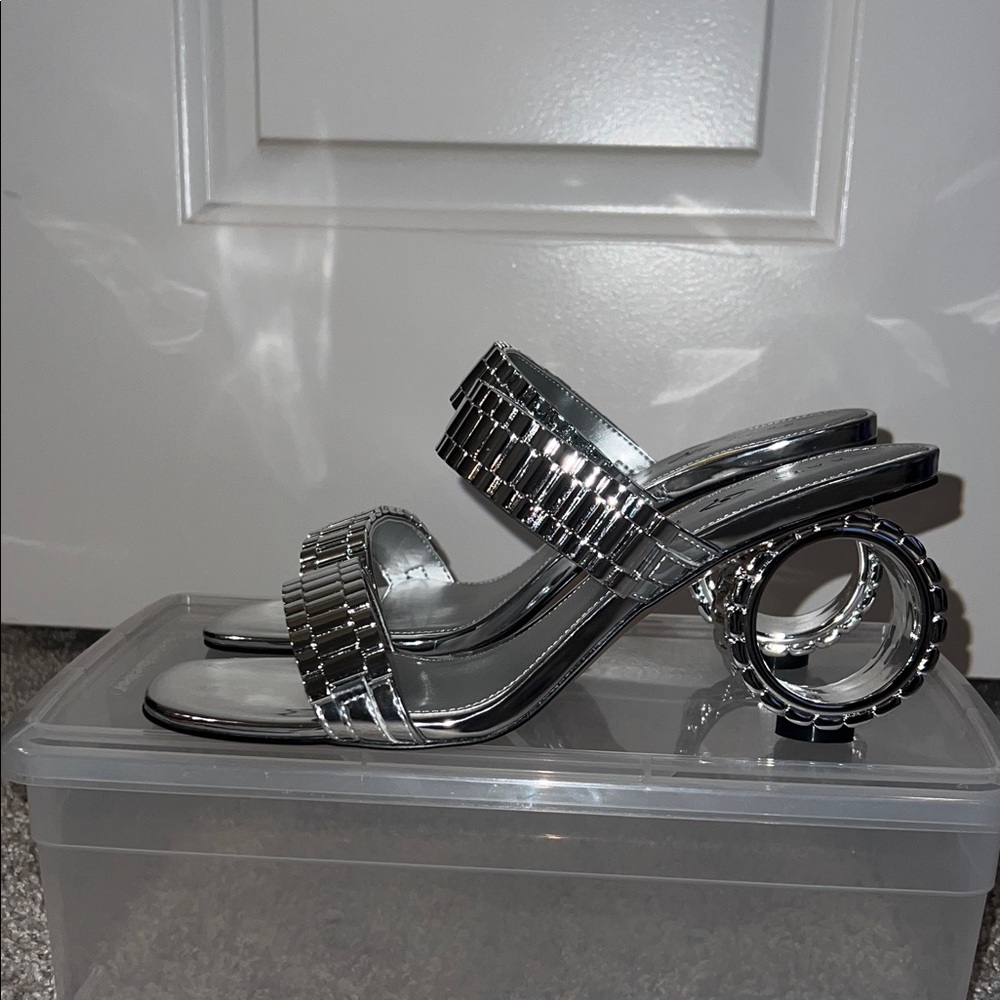 Katy Perry Collections Silver Heeled Sandals (Brand New)